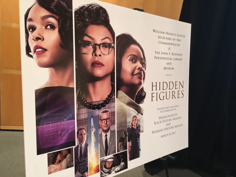 A poster for the Hidden Figures screening. Photo taken by Christina Appignani