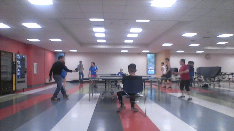 The Ping Pong tournaments being held at caf B at Malden High School. Picture taken by reporter Man Nguyen. (1)