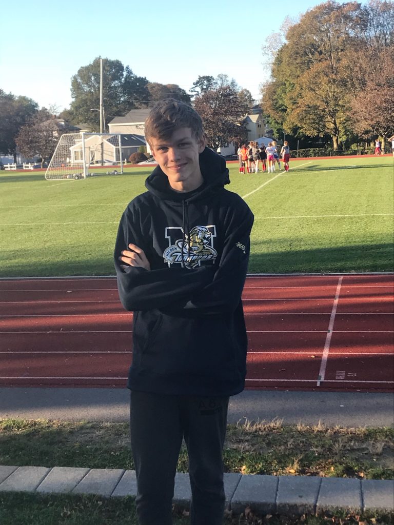 Christopher D'Entremont in his cross country sweater before a practice. Photo submitted by D'Entremont.