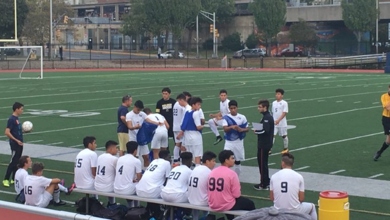 The Boys Soccer team getting ready for their game. Photo by Jennica Ruan