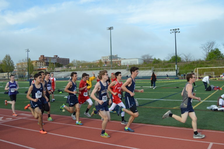 Sophomore Christopher D'Entremont in the midst of their lap