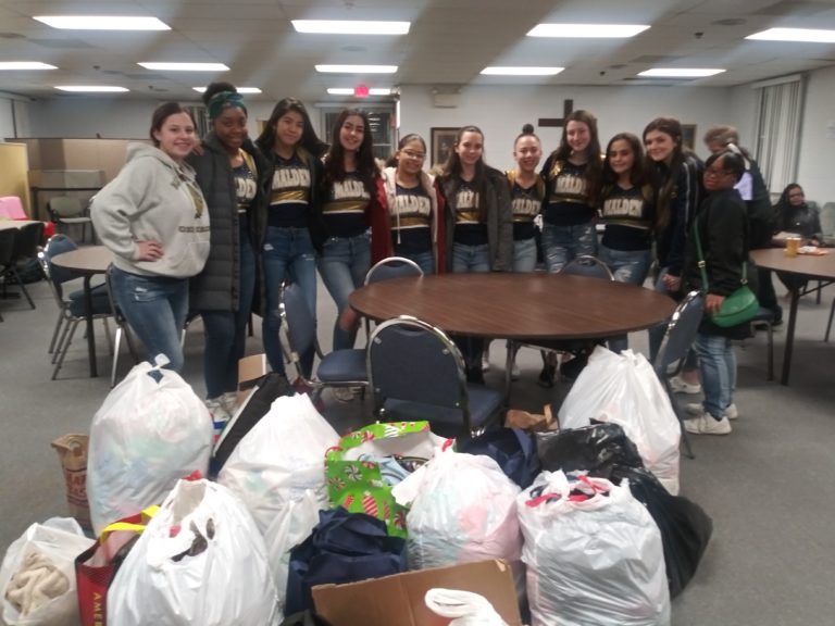 Cheer team at the Warming Center