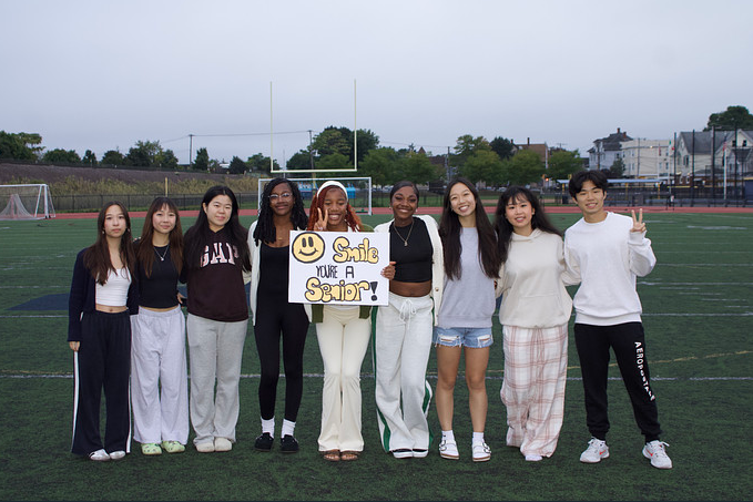 The class of 2025 student council gathered for its first group photo as seniors. THOMAS TIERNEY